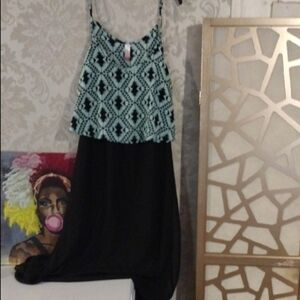 No Boundaries Black‎ and Teal Maxi Dress XXL/19